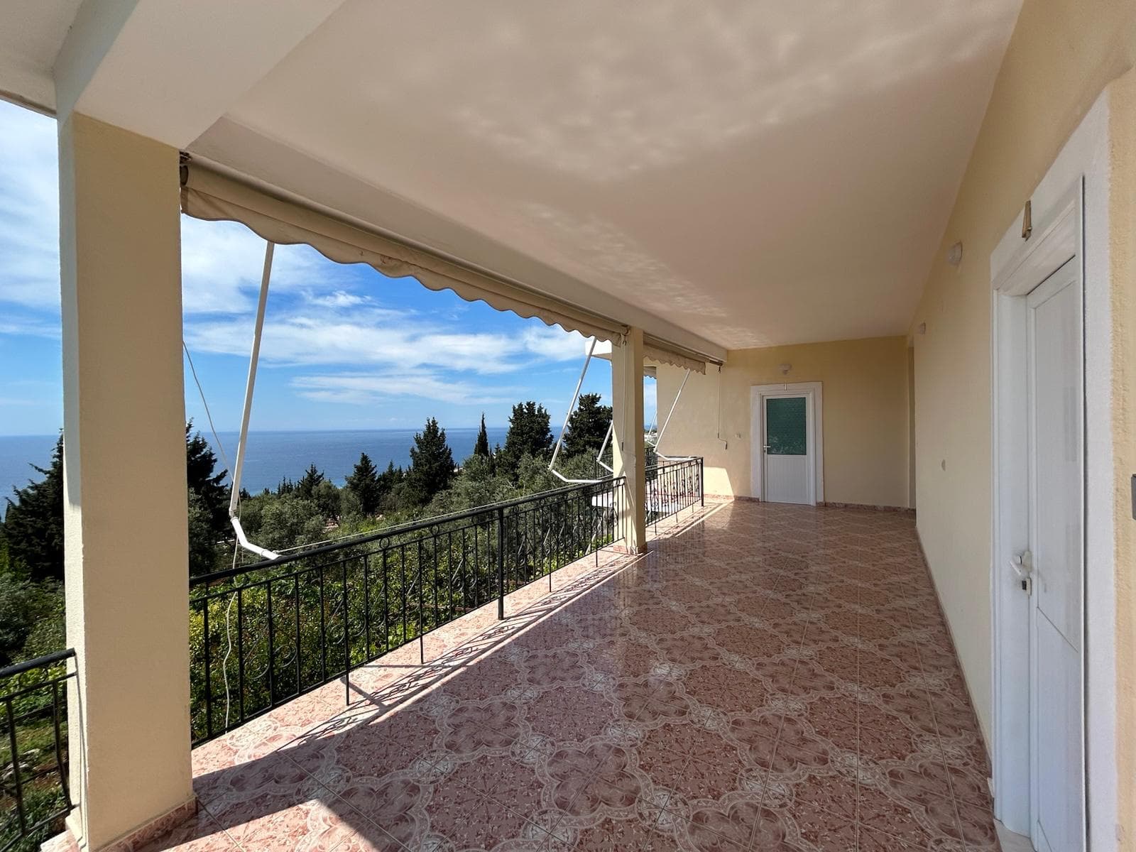 Long terrace looking out to sea